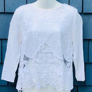 White laced top with peek-a-boo back